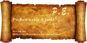 Podhorszky Elmó névjegykártya